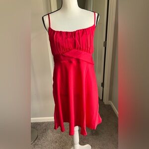 NWT mi ami XL Francesca’s Red Satin Cross-Strap Dress